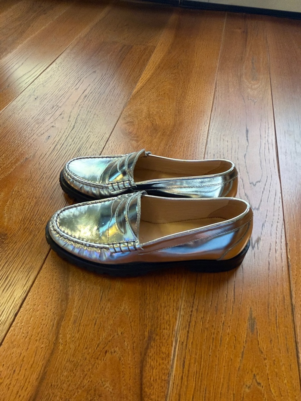 J.Crew Winona Penny Loafers In Metallic Leather - Picture 4 of 11